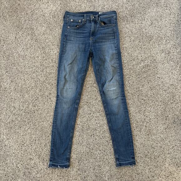 RAG & BONE Jeans Womens 26 Blue High Rise Skinny Ankle - Picture 1 of 7